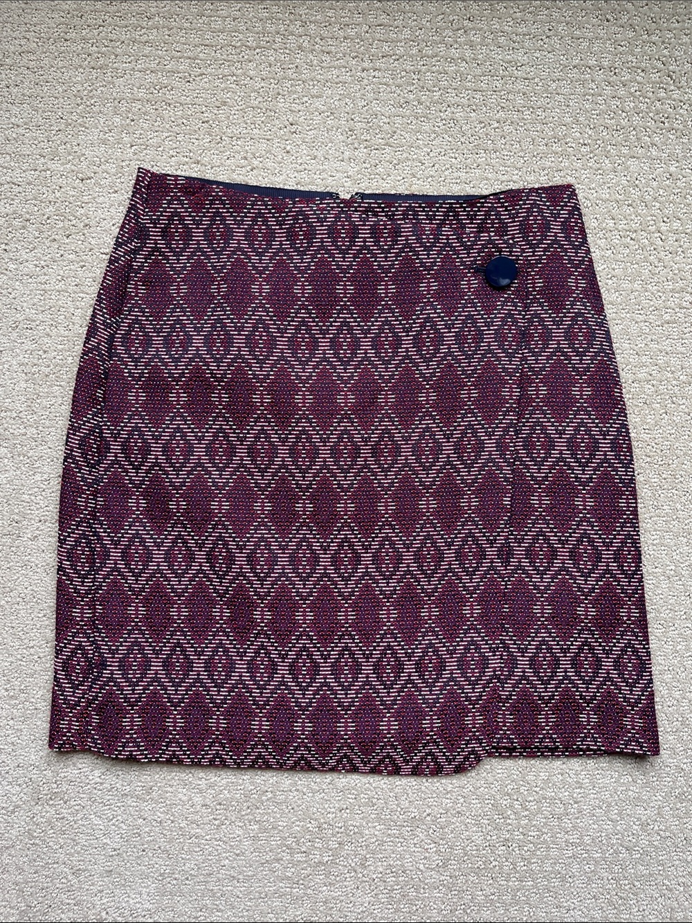 LOFT Plum Patterned Mini Skirt